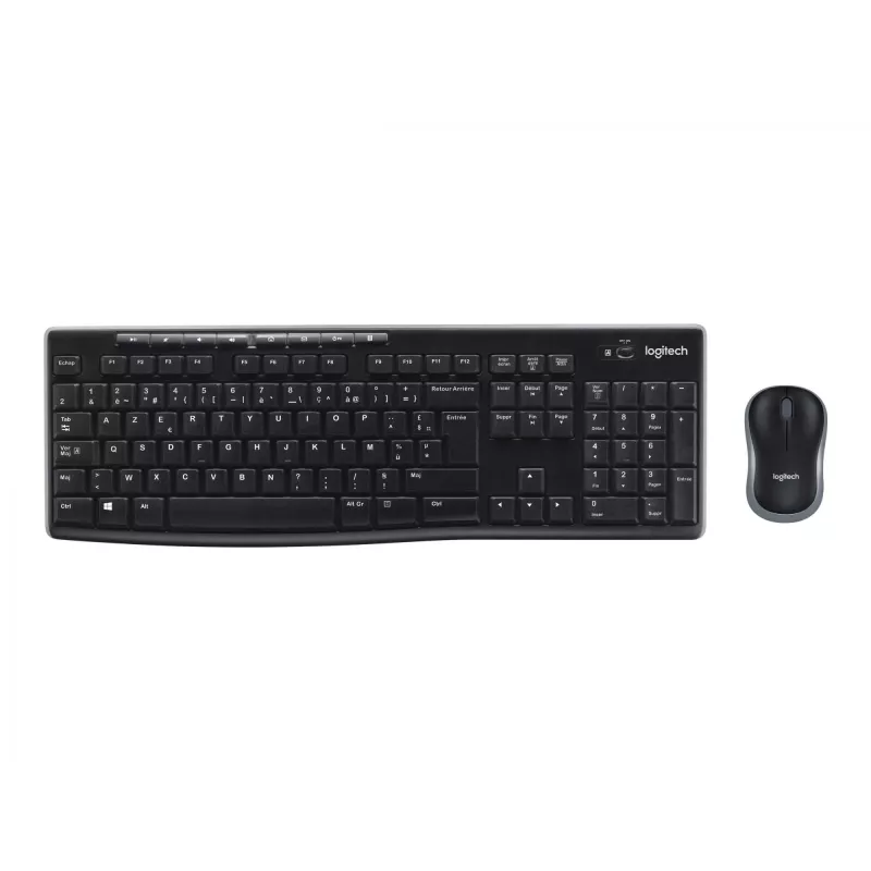 Logitech Wireless Combo MK270 - Keyboard-and-Mouse-Set - wireless - 2,4 GHz - French (920-004510)