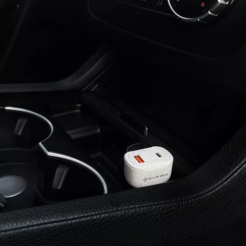 Car Charger Tellur TLL151341 36W 6A PD18W QC3.0 — USB car adapter for fast charging