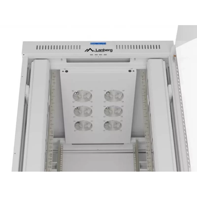 Rack cabinet LANBERG FF01-8047-12SL 47U 800x1000 mm grey with front and rear glass doors and LCD panel space