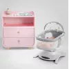 Cradle / Rocking Cradle Lionelo Bella Set Grey Concrete – infant bed with rocking function