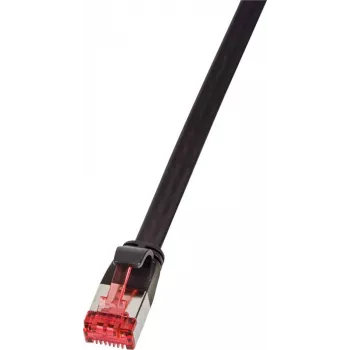 Logilink SlimLine - Patch-Cable - RJ-45 (M) to RJ-45 (M) - 5 m - U/FTP, PiMF - CAT 6 - Moulded, Snagless, Flat - Black (CF2073S)