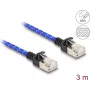 Network Cable DeLOCK RJ45 Slim 3m Cat6A U/FTP Blue