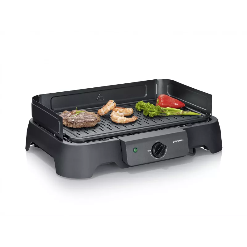 Tabletop electric grill SEVERIN PG 8595 — 2000 W, rectangular grid, black