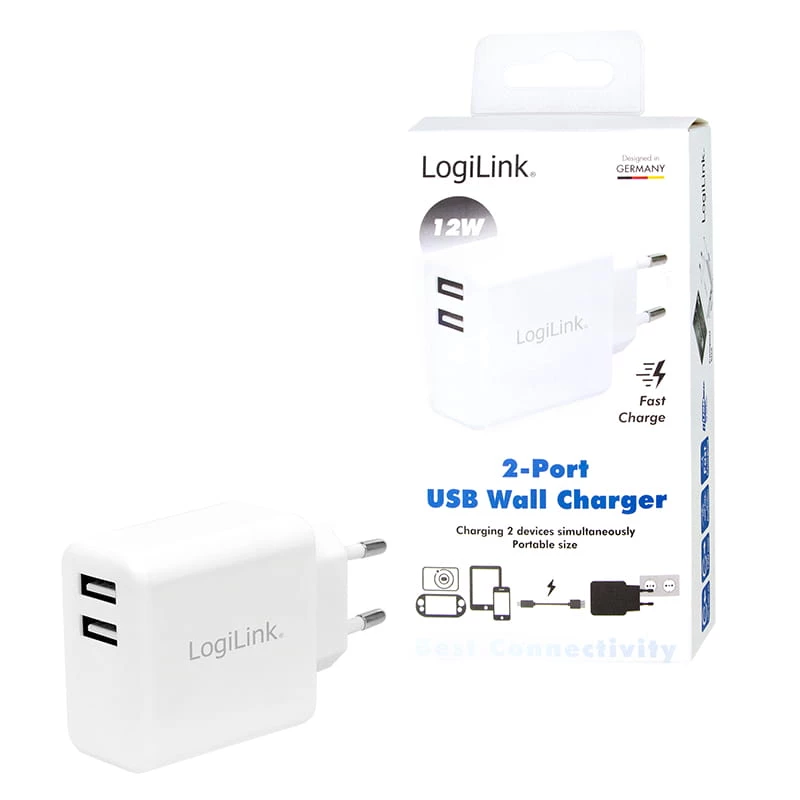LogiLink Power Supply - 12 Watt - 2.4 A - 2 Output Ports (USB)