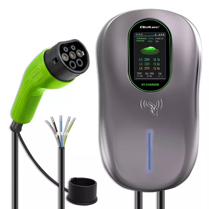 EV charging station QOLTEC 52430 22 kW Wi‑Fi RFID 3‑phase, 32 A, Type 2, IP54