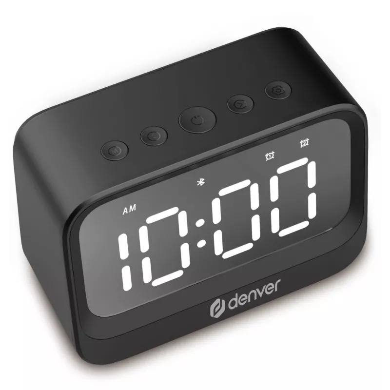 Digital alarm clock Denver EC-53B Black LCD Bluetooth Battery