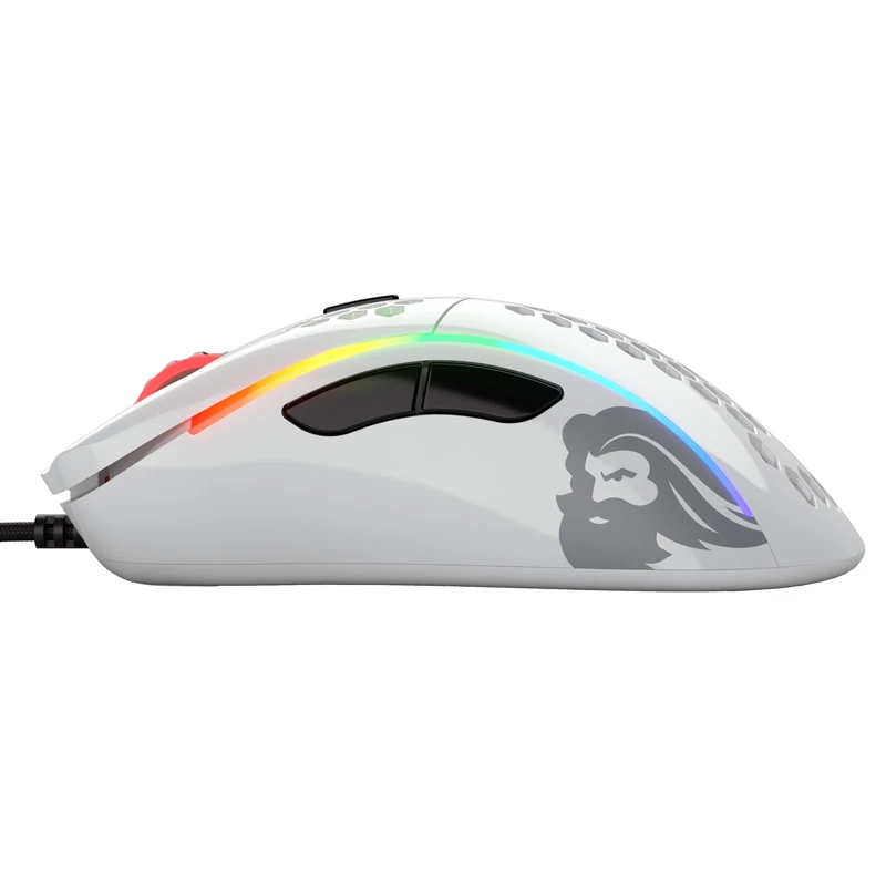 Glorious Model D gaming mouse - White, glossy + Grip Tape - black