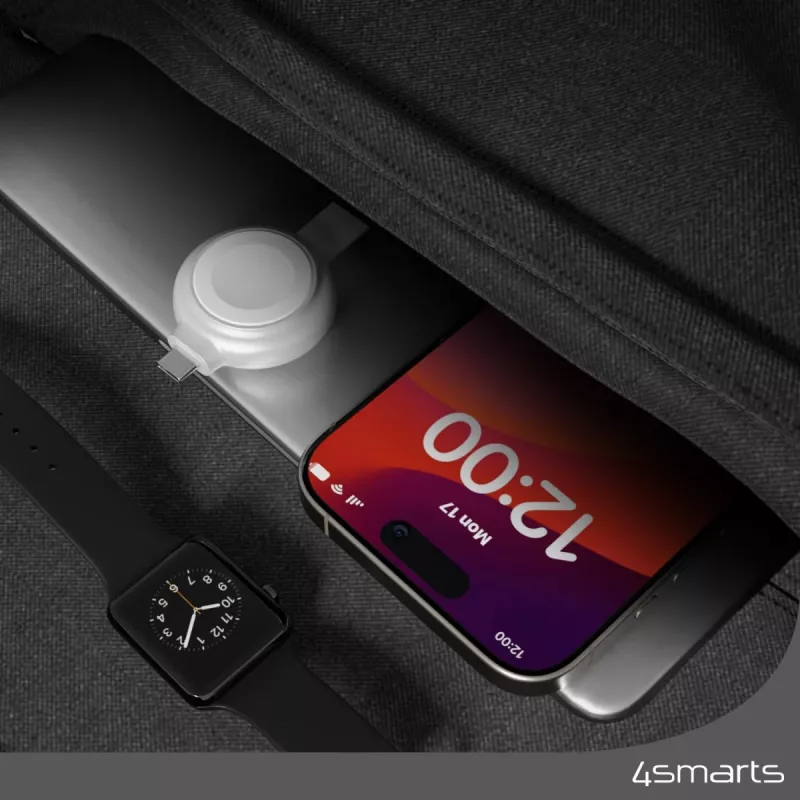 Charger 4smarts QI2 Smartwatch Silver USB Wireless Fast Charging
