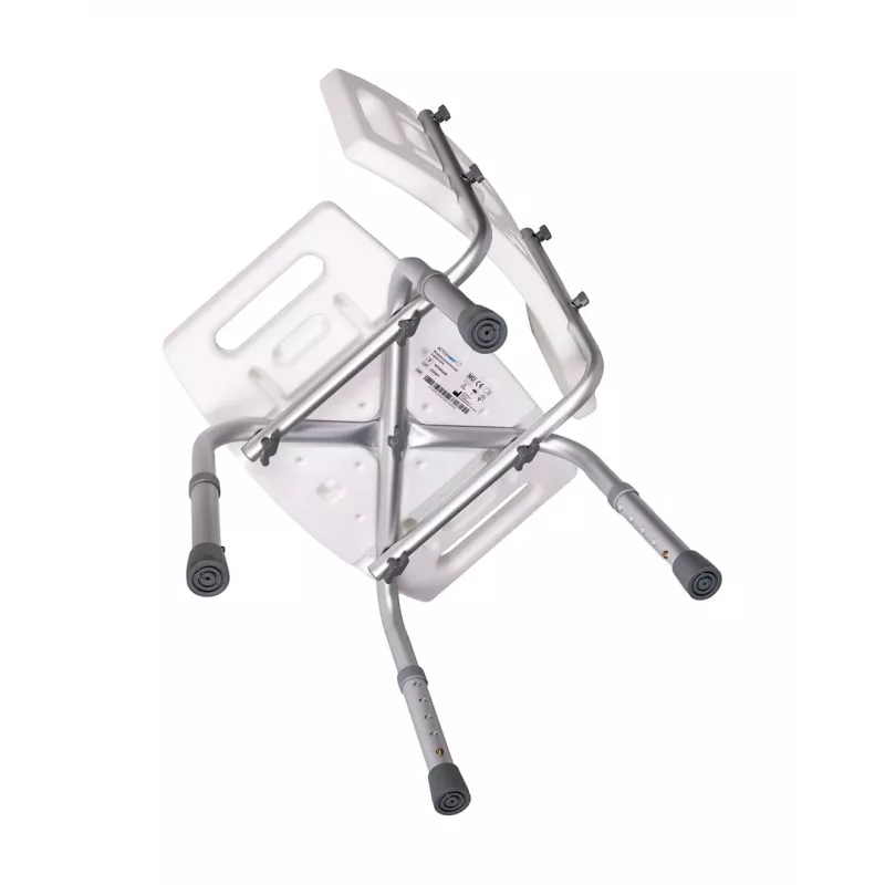 Shower chair with backrest ActionMed KP500AM — 4-leg adjustable aluminium seating support, non-slip feet, max load 120 kg
