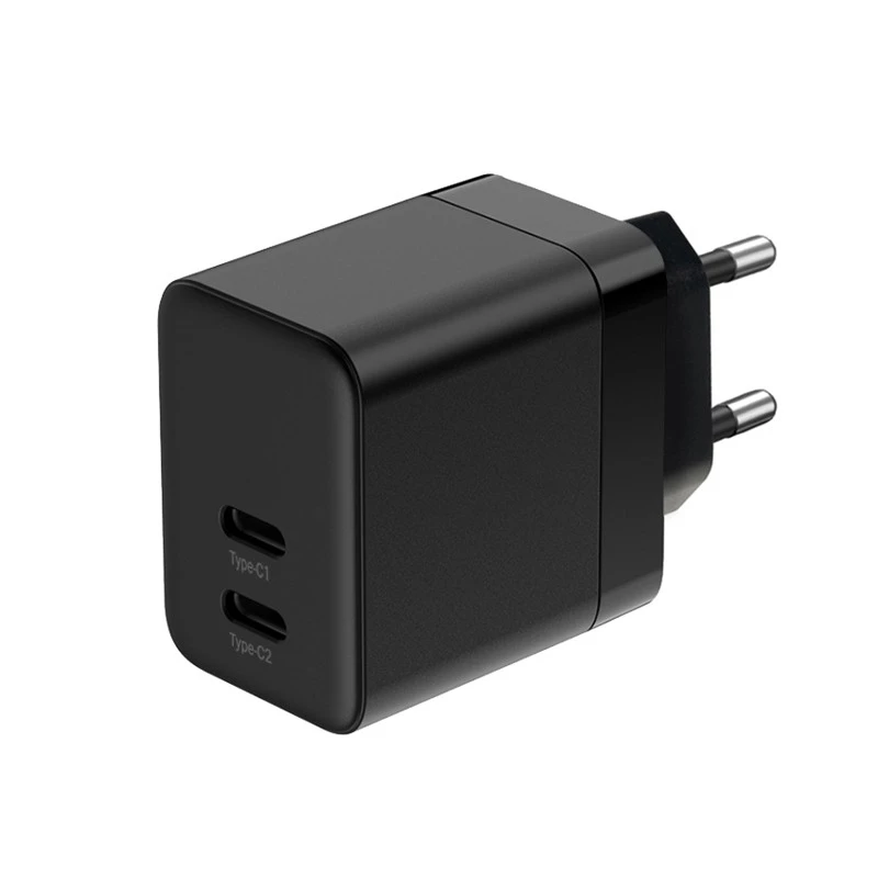 Crong wall charger Ultra Compact GaN 35W PD 3.0 2x USB-C (black)