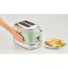 Ariete 155 Design 2 Slice Toaster with Sandwich Cages, 6 Toasting Levels, 810 W, Stainless Steel Body, Removable Crumb Tray, Pastel green