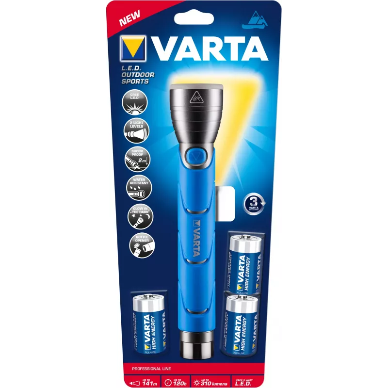 Hand flashlight Varta 18629101421 Black Blue