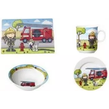 Porcelain mug set Ritzenhoff & Breker Feuerwehrmann Bernie — set of 6, dishwasher safe