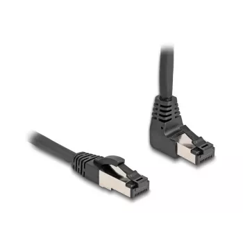 Network Cable DeLOCK RJ45 Cat.8.1 90° Upwards Angled / Straight 1m Black
