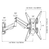 TV gas spring bracket MACLEAN MC-784 for 32–55 inch TVs, adjustable tilt and height, max load 21 kg, wall mount, black