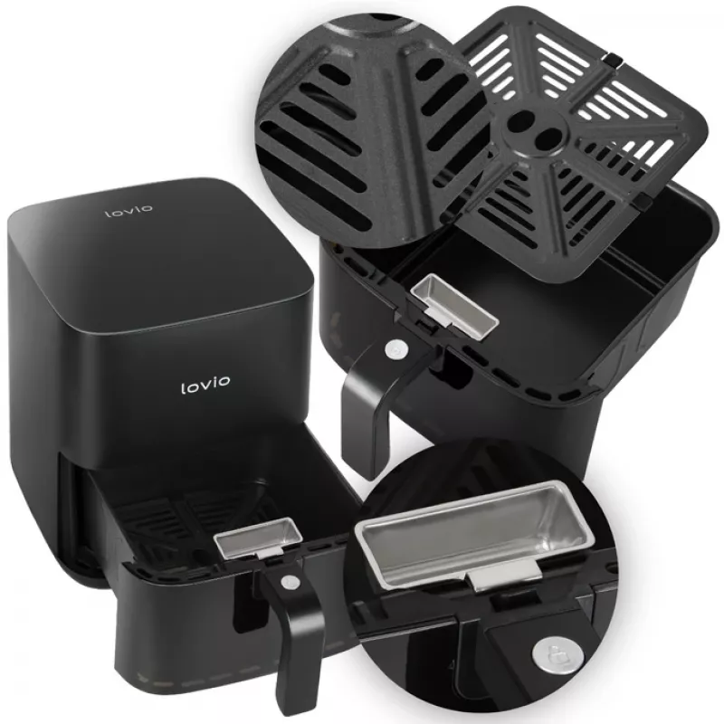 Air fryer Lovio LVAF001BK 5 L black — countertop hot-air fryer, 5‑liter capacity