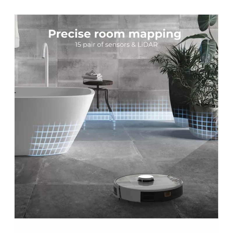 AENO Robot Vacuum Cleaner RC2S: wet & dry cleaning, smart control AENO App, powerful Japanese Nidec motor, turbo mode