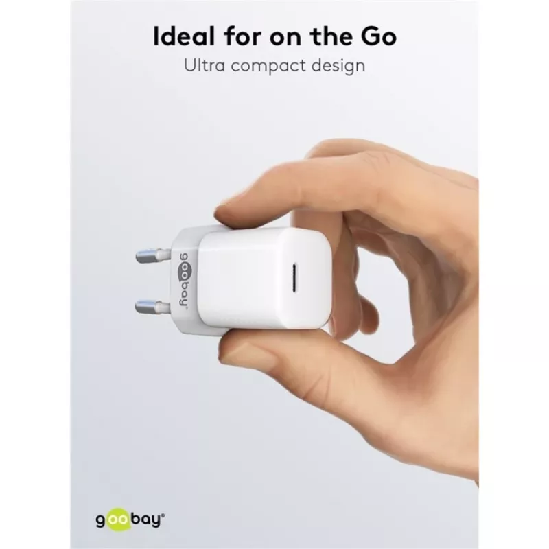 Goobay Universal Black AC Fast Charging Indoor Charger 65403 USB Type-C 110-240V