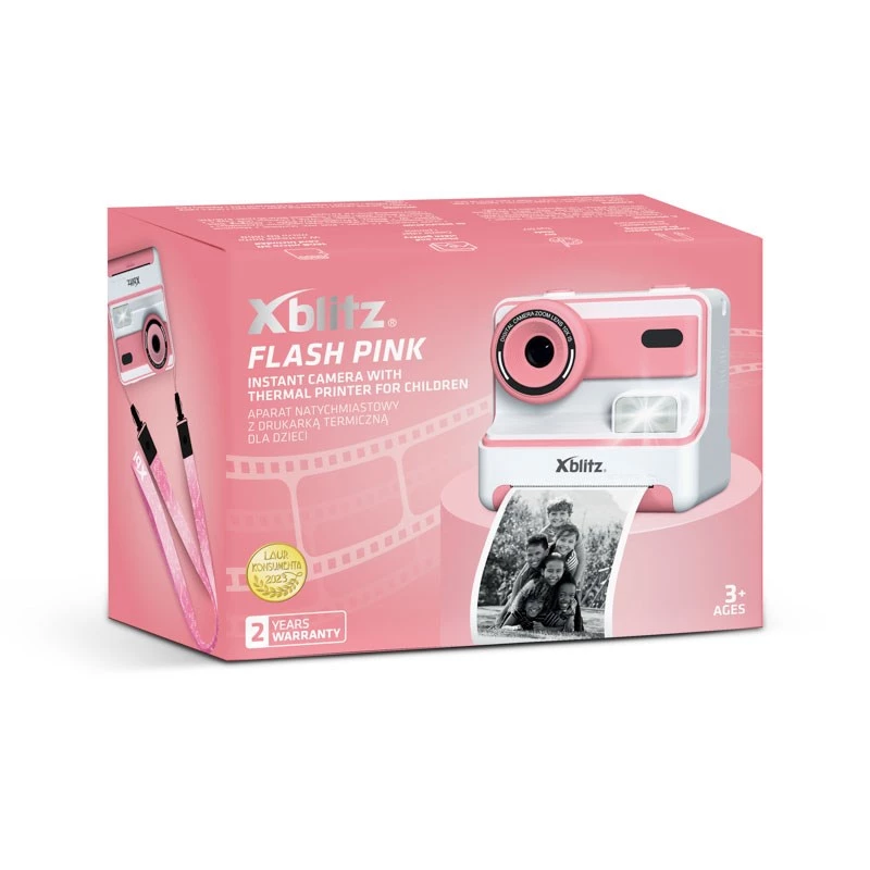 Xblitz FLASH PINK Instant Camera with Thermal Printer for Children