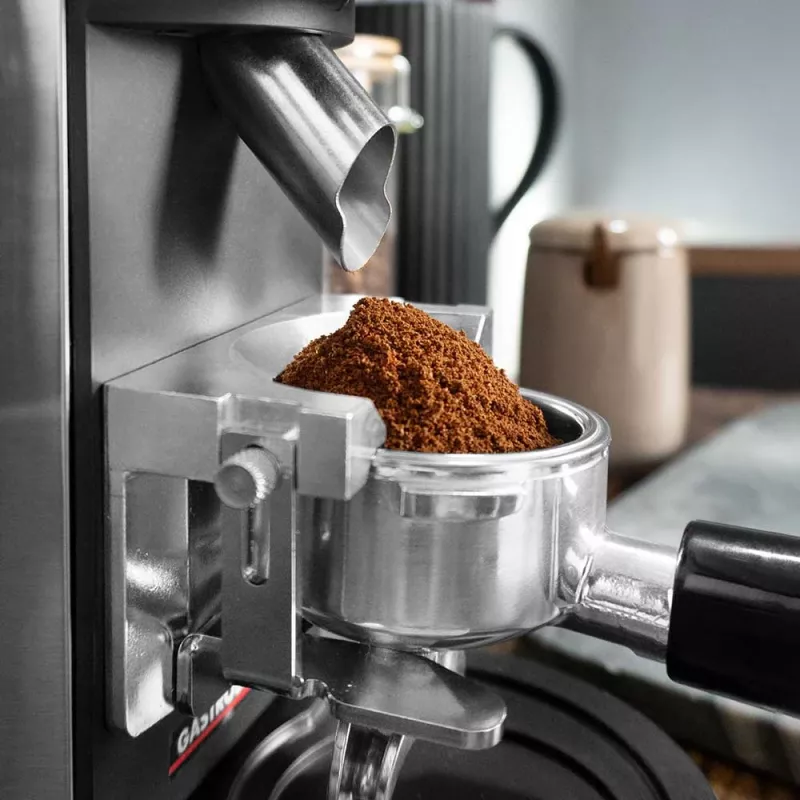Burr coffee grinder GASTROBACK Design Pro Touch 30 — conical burr, 300 g hopper, 150 W, black/transparent