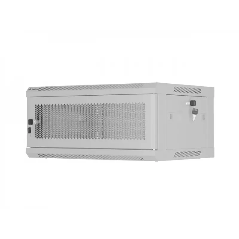 Lanberg WF01-6404-23S 19 inch 4U Wall-Mount Rack Cabinet 600x450 mm Grey Perforated Door Flat Pack