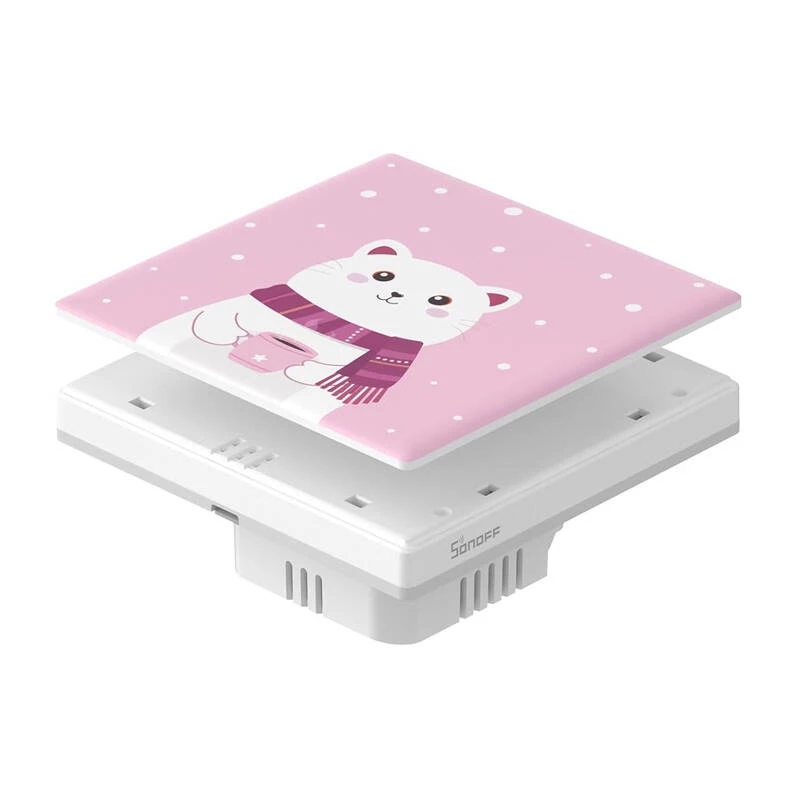 Decorative cover Sonoff T5-1C-86-cartoon for touch switch — single-gang 86x86 mm panel