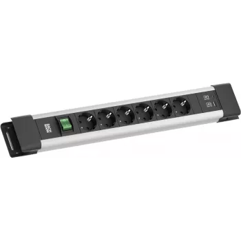 Power strip Bachmann CONNECTUS BM005920 — 6x CEE7 sockets, 1x USB-A 22W, 2.0 m cable