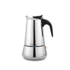 Moka pot Maestro MR-1660 0.2 L stainless steel stovetop coffee maker, 4 cups, black handle