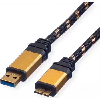 ROLINE Gold USB 3.0 Cable, USB A - Micro B ST/ST 0,8m (11.02.8878)