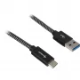 USB 3.2 Gen 2 Cable, USB-A Plug > USB-C Plug (black/Grey, 0,5 Meter, Sleeved)