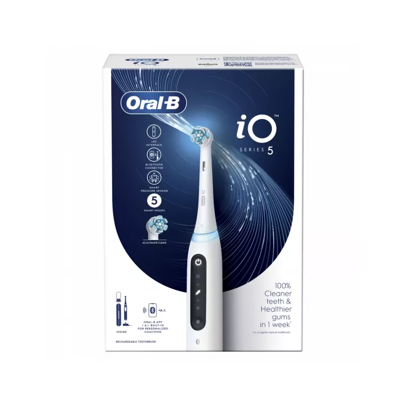 Oral B IO5 Electric Toothbrush with Bag Quite White 1 Pc