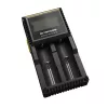 Battery charger Nitecore D2 — 2‑slot charger for AA/AAA/AAAA/C batteries, 100–240V input, 4.2V output, black