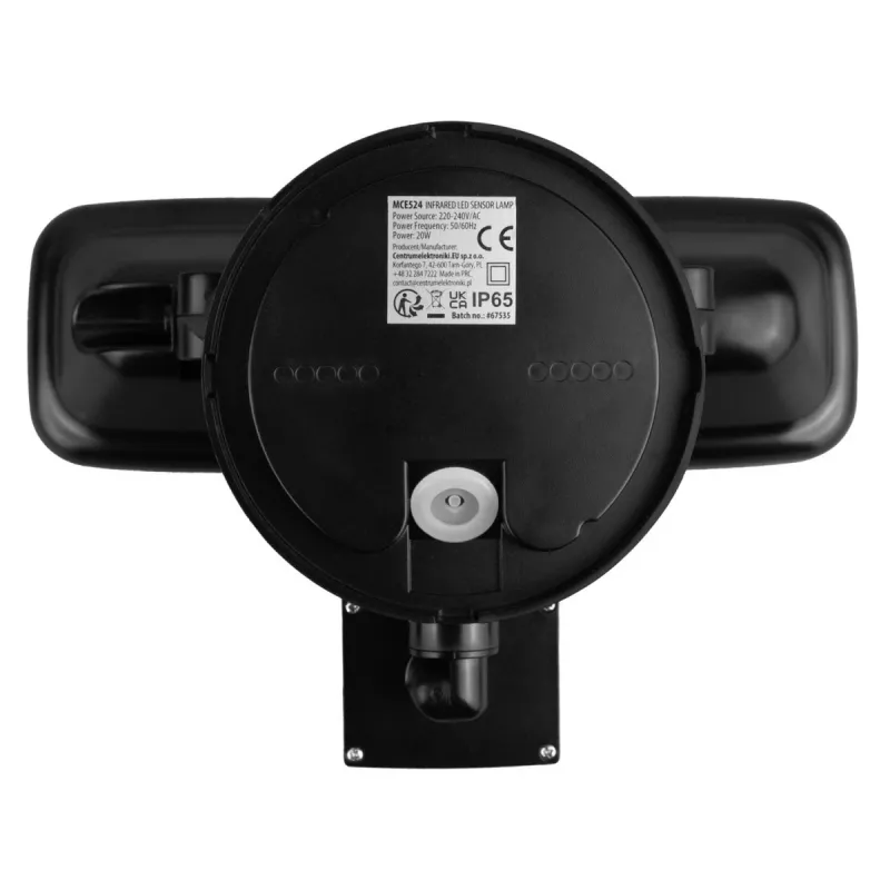 LED wall lamp MACLEAN MCE524 with PIR motion sensor, model MCE524 B