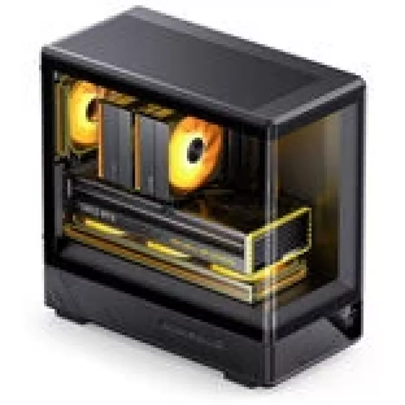 Computer case Jonsbo D200 midi-tower mATX tempered glass mini temp display black