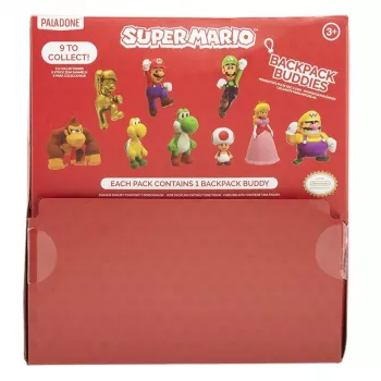 Backpack Buddies keychain set Paladone Super Mario CDU of 24 pcs – assorted characters, collectible accessories