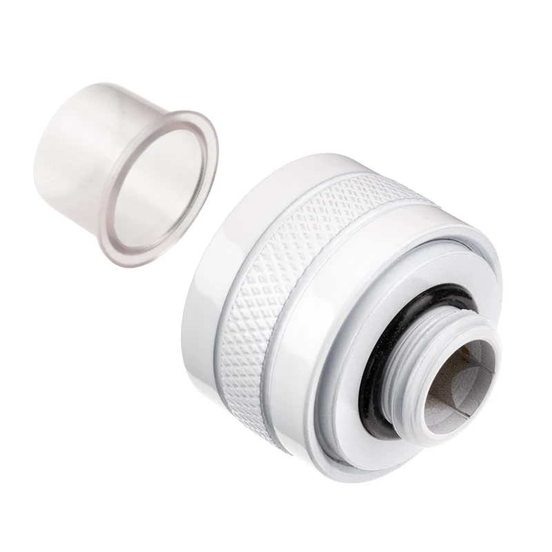 Fitting Alphacool 17484, brass, white, 23 mm height, 26 mm diameter, pack of 6