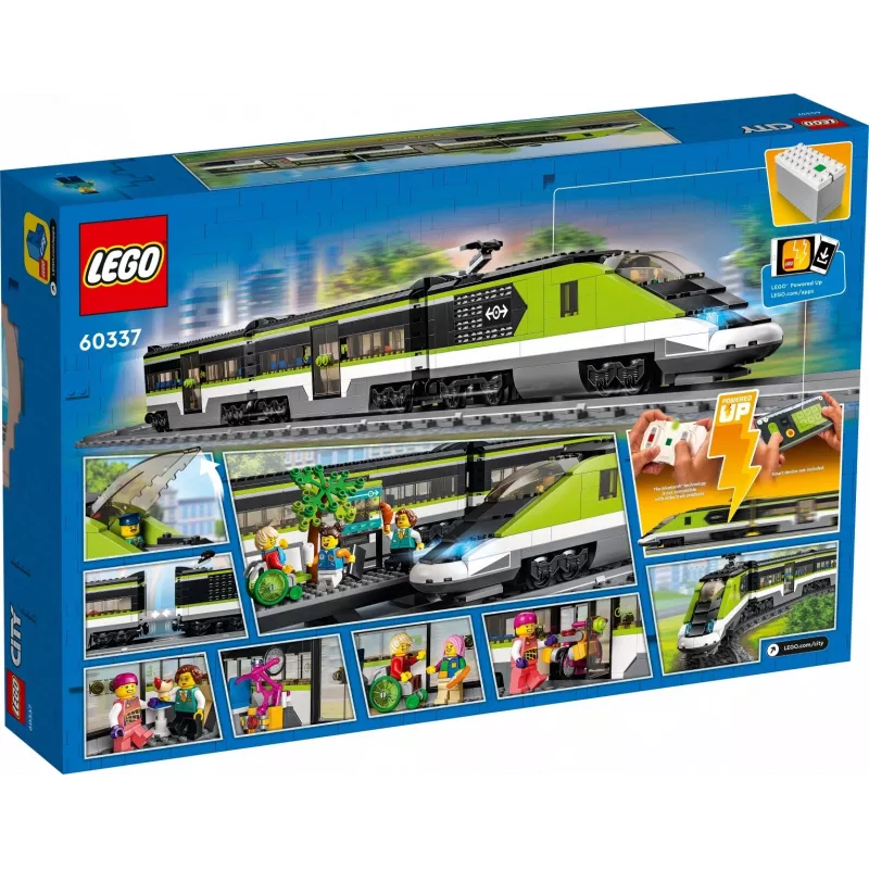 LEGO 60337 City Express Passenger Train Set Remote Controlled Toy Gifts for Kids Boys & Girls with Working Headlights 2 Coaches and 24 Track Piece