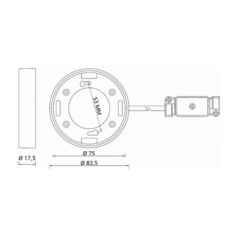Lighting accessory DELOCK 46019, white plastic wall mount, 83.5×83.5×26.5 mm