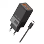 Beline ad. Siec. 2x USB-c 1x USB 65W Cable USB-c Black/black Pd 3.0