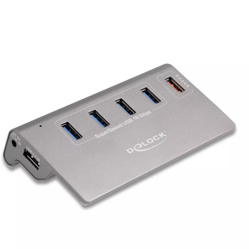 DeLOCK USB Hub 10 Gbps 4 Type-A Ports 1 Fast Charging Port