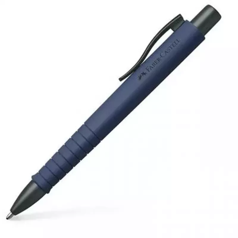 Ballpoint pen a.w. faber-castell 241189 — clip-on retractable, blue ink, extra bold tip, navy body, 1 pc