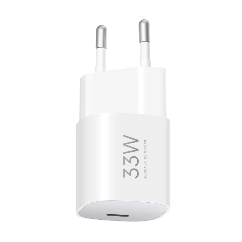 Power adapter Xiaomi 33W Nano USB-C EU wall charger — 33W USB-C output for phones and tablets