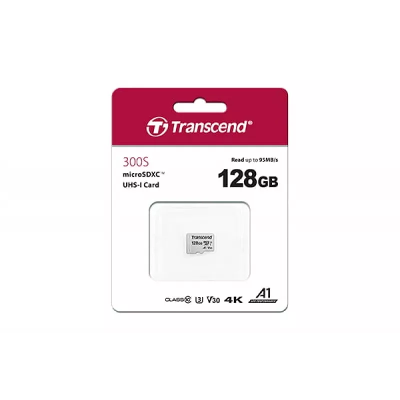 Flash Memory Transcend 128GB MicroSDXC SD300S with Adapter