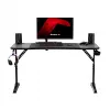 Gaming desk huzaro Hero 3.6 — rectangular 1400×600 mm, height adjustable 560–790 mm, black, H-legs, 15 mm top