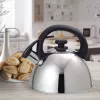 Kettle Maestro MR1302 stainless steel 2.5 L, induction-ready, hinged whistle, black handle