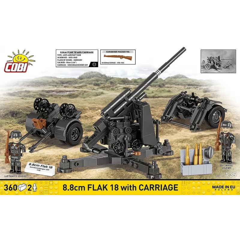 Construction set Cobi Building Blocks 8.8 cm Flak with Trailer — 360 pieces