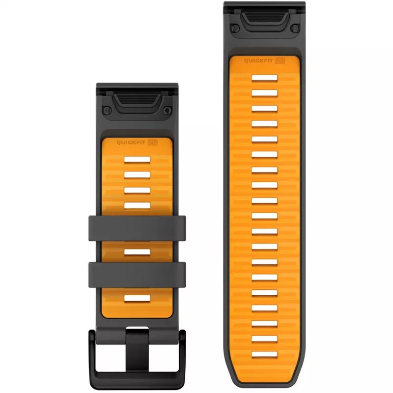 Garmin QuickFit-Watch Strap 26 mm Silicone graphite/Spark Orange (010-13393-05)