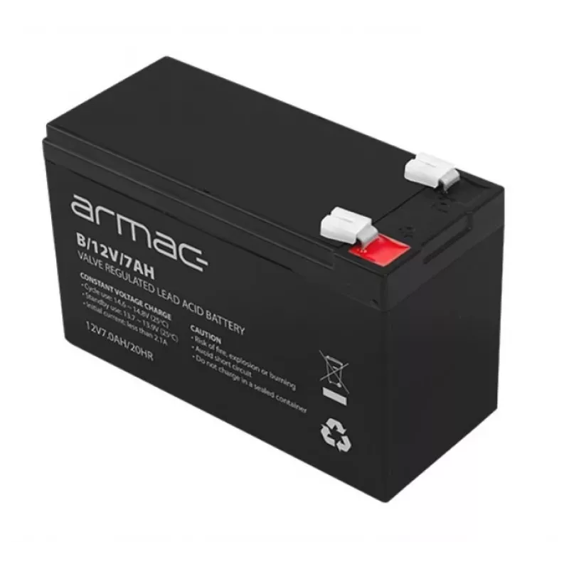 UPS battery ARMAC B/12V/7AH — Sealed Lead Acid 12V 7Ah, 110A max discharge, ABS housing