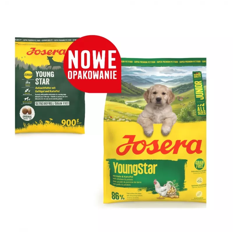Dry puppy food JOSERA Junior YoungStar, 3 kg bag, complete puppy kibble