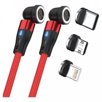 USB cable RealPower MagneticCharge2 1m Red Fast Charging Data Transfer